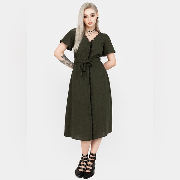 NWT Disturbia Ava Angel Sleeve Midi Dress US 2 / UK 6 - Picture 3 of 8